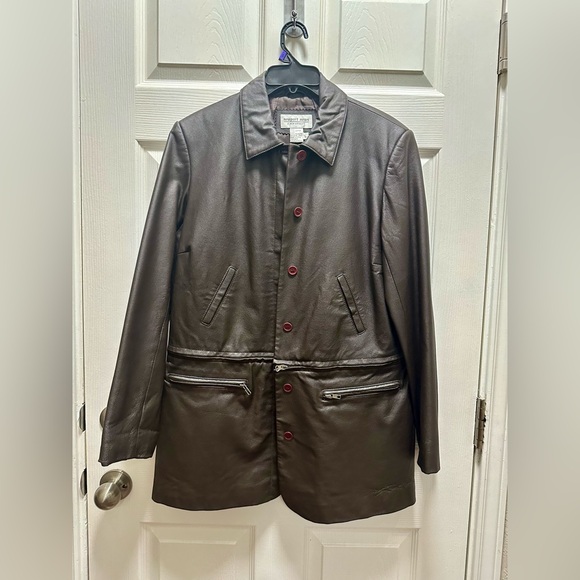 Newport News Easy Style Convertible Leather Jacket | size L | - Picture 5 of 7